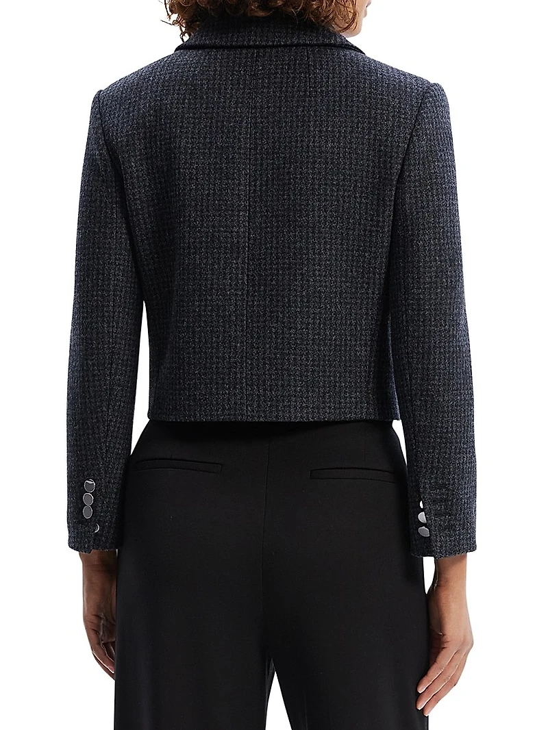 Wool-Blend Boxy Crop Jacket