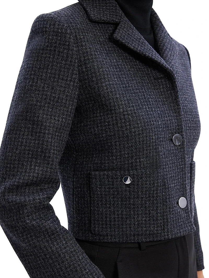 Wool-Blend Boxy Crop Jacket