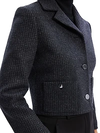 Wool-Blend Boxy Crop Jacket