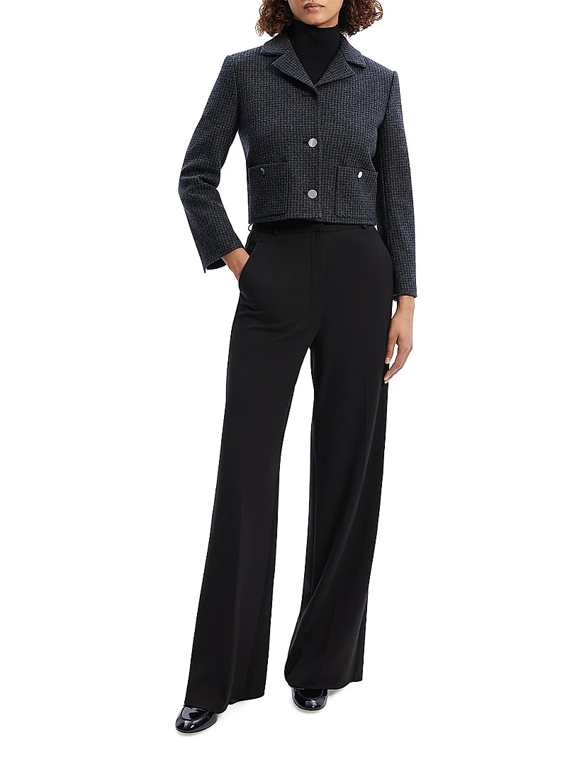 Wool-Blend Boxy Crop Jacket