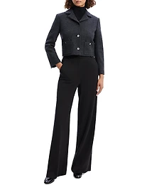 Wool-Blend Boxy Crop Jacket