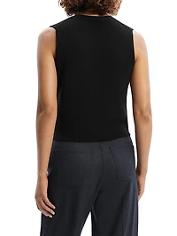 Wool-Blend Knit Button-Front Vest