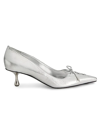 Scarlett 50MM Vintage Metallic Leather Pumps