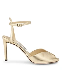 Sacora 85MM Metallic Leather Sandals