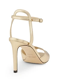 Sacora 85MM Metallic Leather Sandals