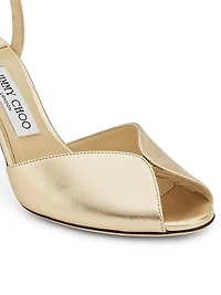 Sacora 85MM Metallic Leather Sandals