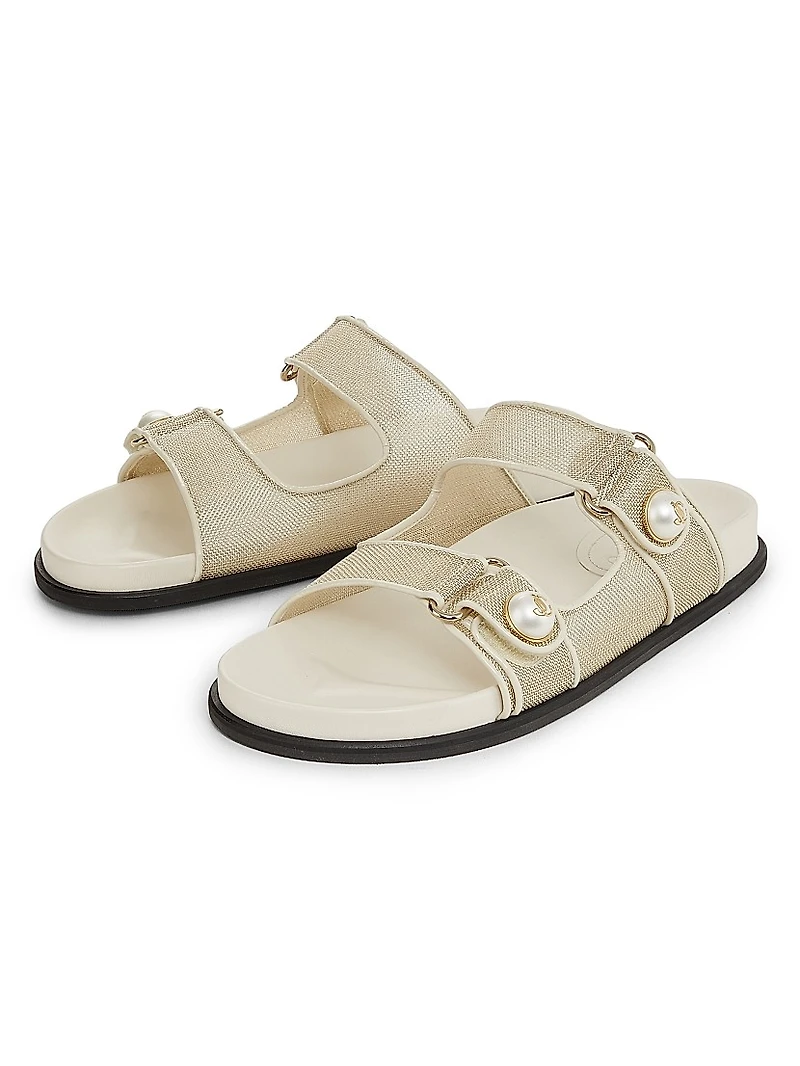 Fayence Metallic Mesh Sandals