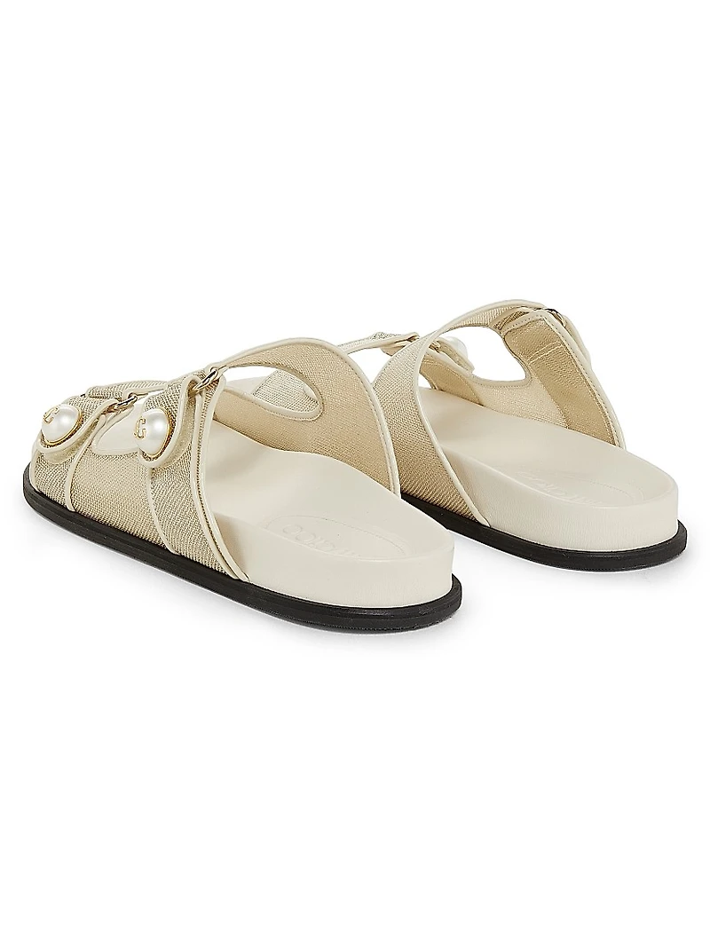 Fayence Metallic Mesh Sandals