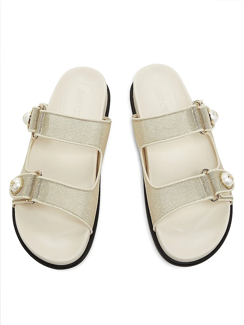 Fayence Metallic Mesh Sandals