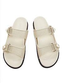 Fayence Metallic Mesh Sandals