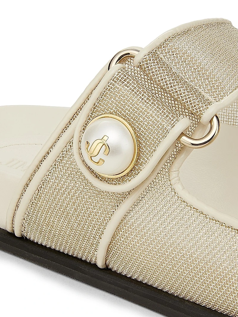 Fayence Metallic Mesh Sandals