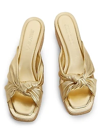 Avenue 110 50MM Metallic Leather Wedge Sandals