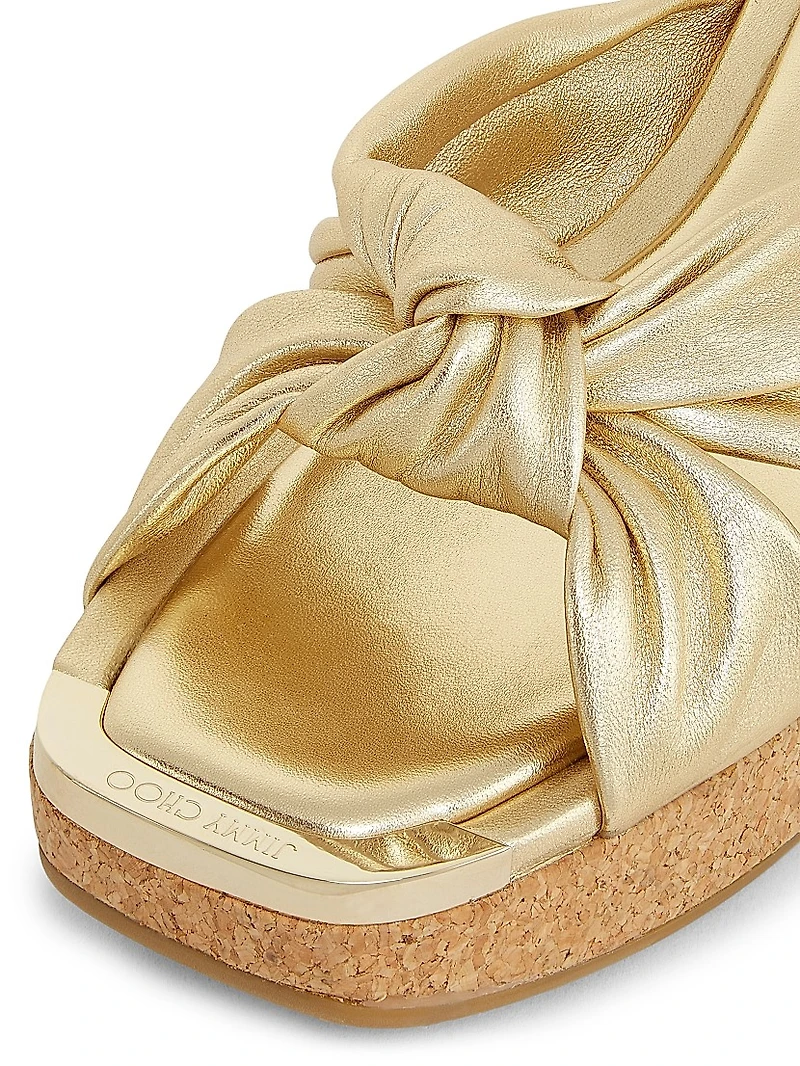 Avenue 110 50MM Metallic Leather Wedge Sandals