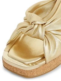 Avenue 110 50MM Metallic Leather Wedge Sandals