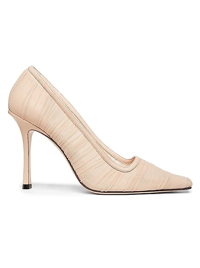 Lotta 100MM Ruched Tulle Pumps