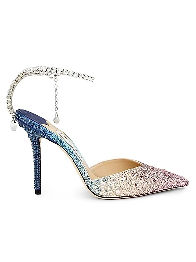 Saeda Crystal-Embellished Satin Pumps