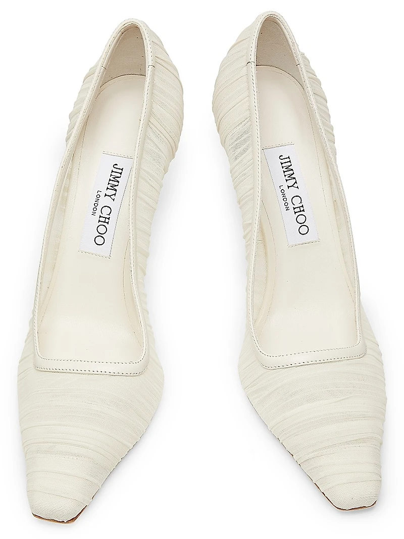 Lotta 100MM Ruched Tulle Pumps