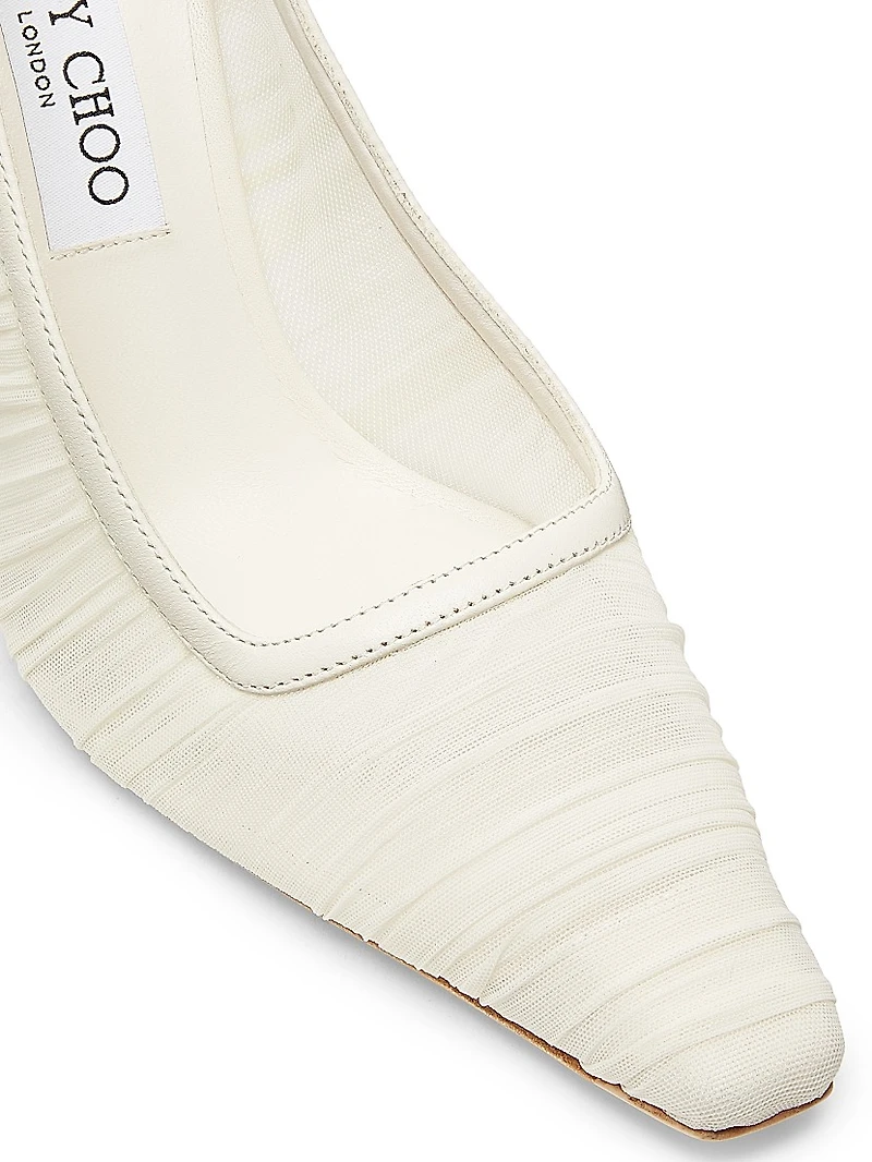 Lotta 100MM Ruched Tulle Pumps
