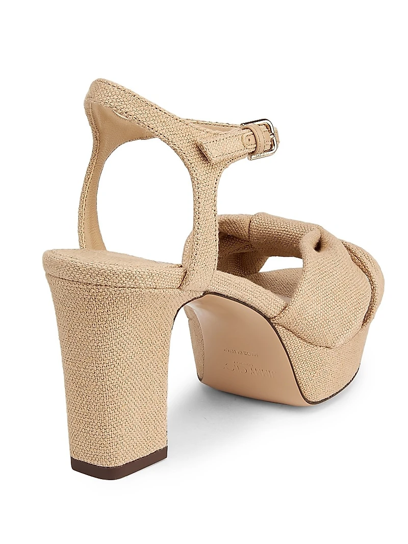 Heloise 80MM Linen Platform Sandals