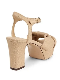 Heloise 80MM Linen Platform Sandals