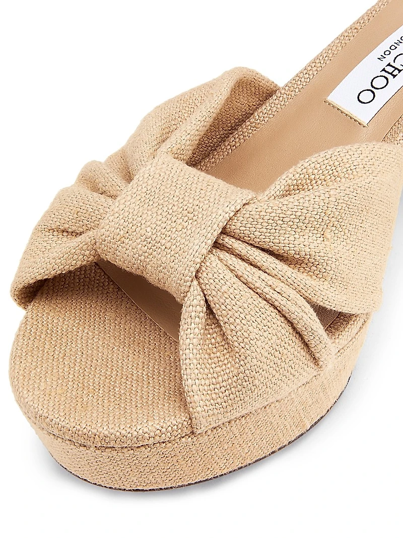 Heloise 80MM Linen Platform Sandals