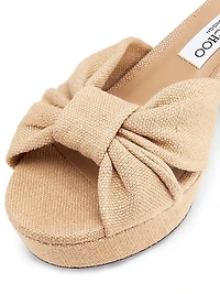 Heloise 80MM Linen Platform Sandals