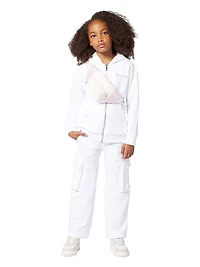 Little Girl's & Rhinestone Fleece Trousers