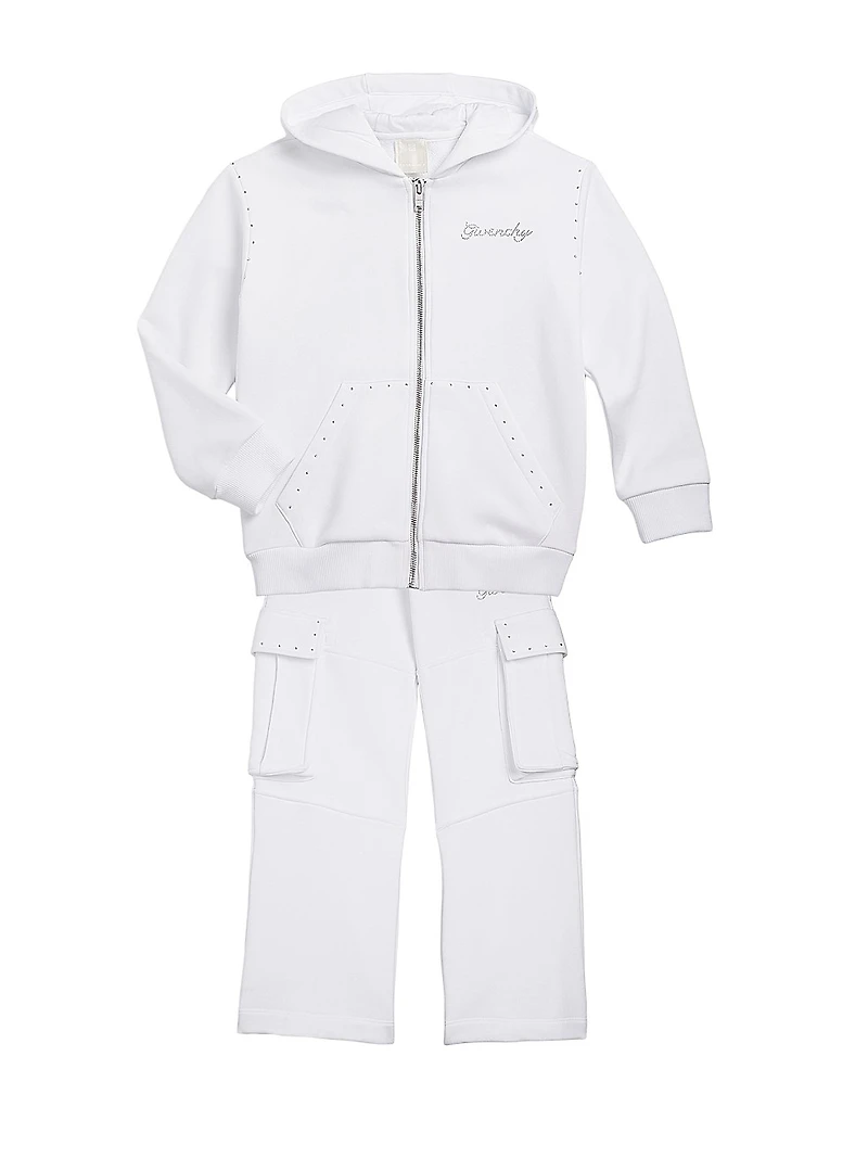 Little Girl's & Rhinestone Fleece Trousers