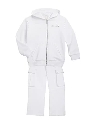 Little Girl's & Rhinestone Fleece Trousers