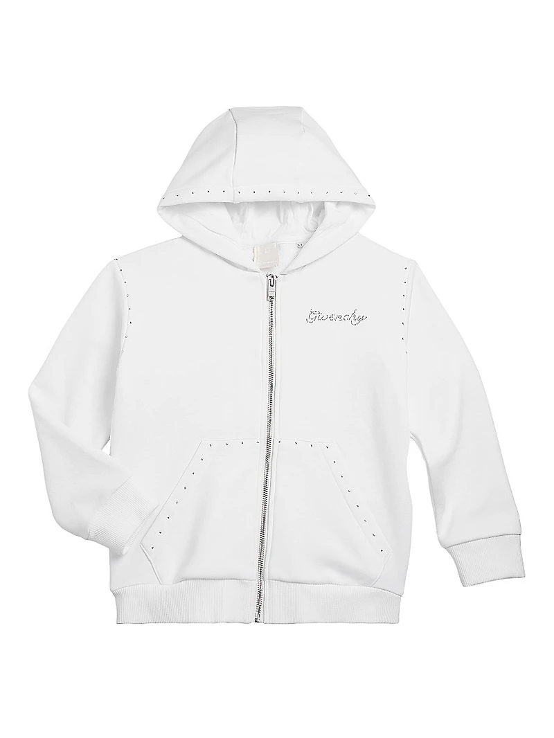 Little Girl's & Rhinestone Fleece Hoodie