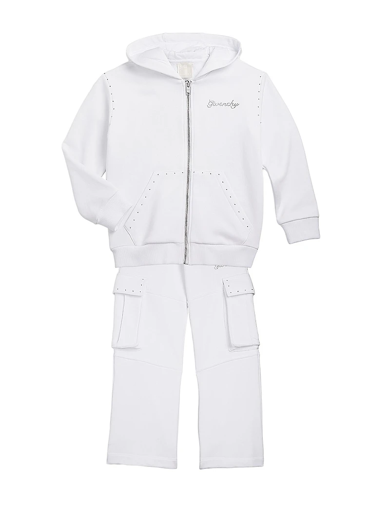 Little Girl's & Rhinestone Fleece Hoodie