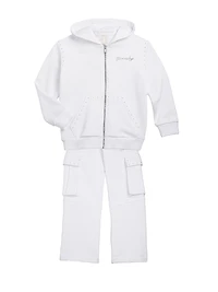 Little Girl's & Rhinestone Fleece Hoodie