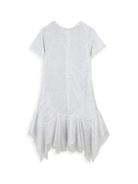 Little Girl's & Girl's Rhinestone Logo Flounce Dress