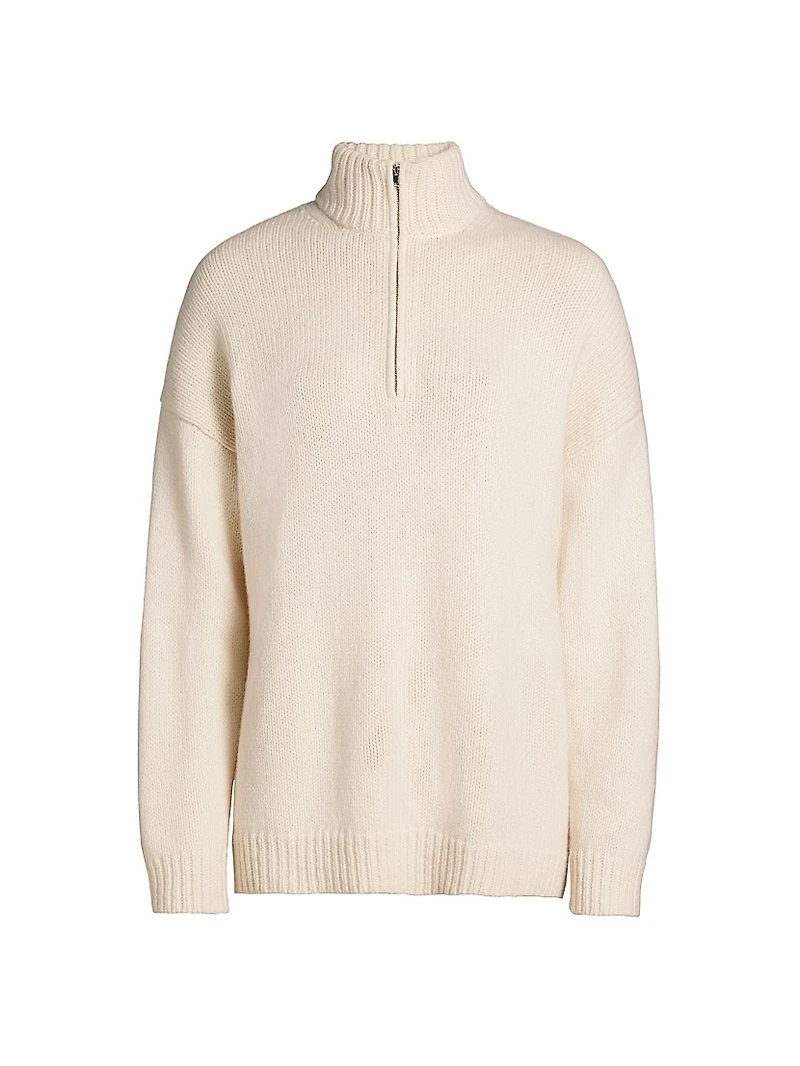 Wool-Cashmere Half-Zip Sweater
