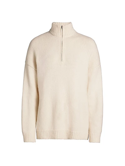 Wool-Cashmere Half-Zip Sweater