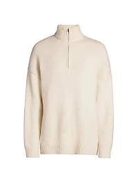Wool-Cashmere Half-Zip Sweater