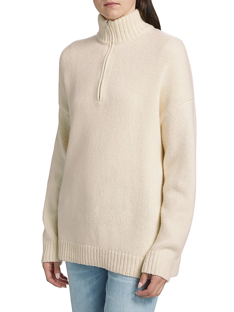 Wool-Cashmere Half-Zip Sweater