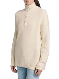 Wool-Cashmere Half-Zip Sweater