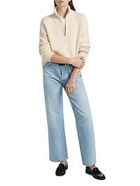 Wool-Cashmere Half-Zip Sweater