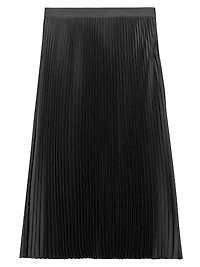 Satin Slim-Fit Pleated Midi-Skirt