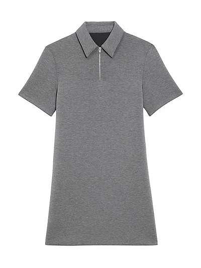 Scuba Half-Zip Polo Minidress