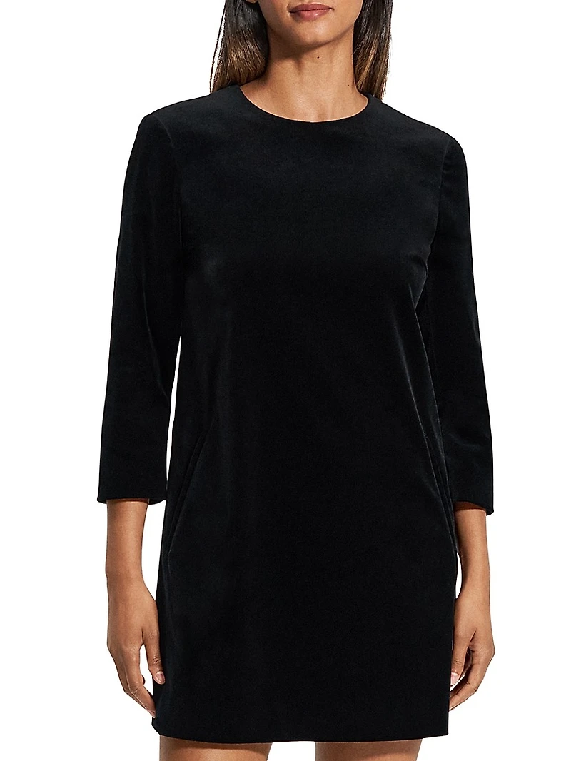 Cotton Three-Quarter Sleeve Minidress