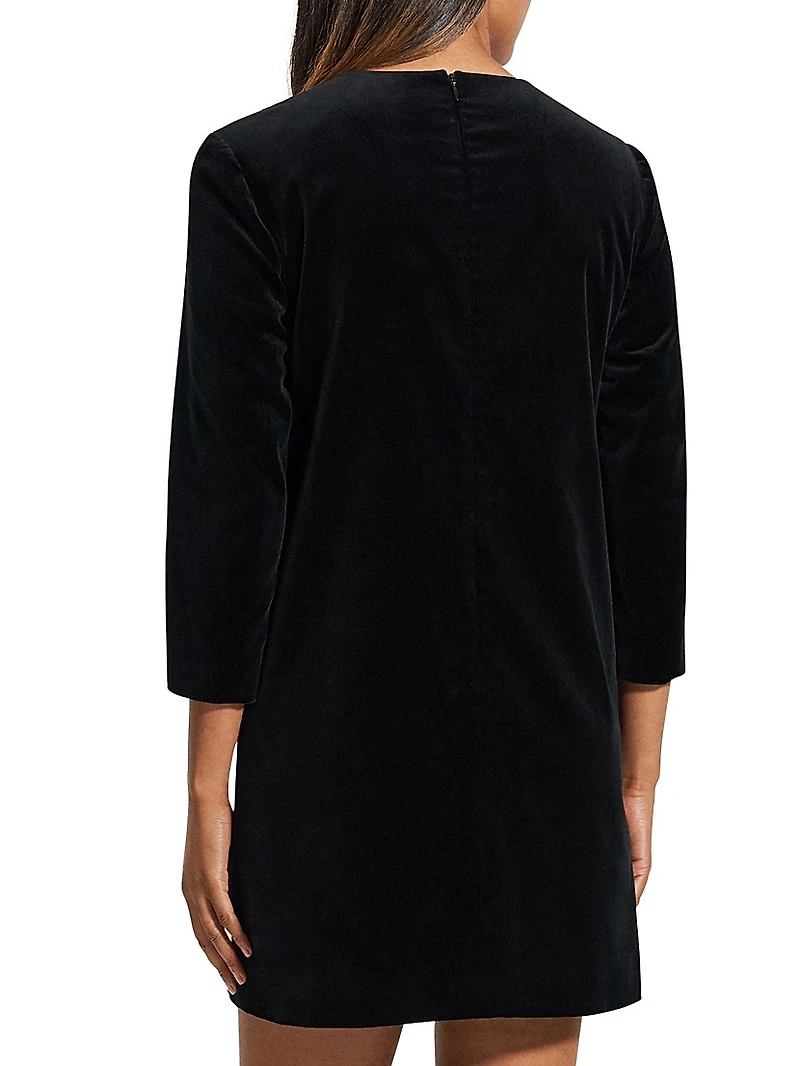 Cotton Three-Quarter Sleeve Minidress