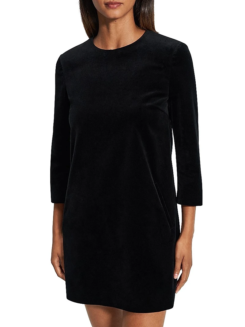 Cotton Three-Quarter Sleeve Minidress