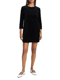 Cotton Three-Quarter Sleeve Minidress