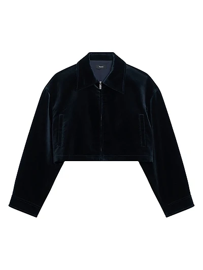 Aline Cropped Zip-Front Jacket