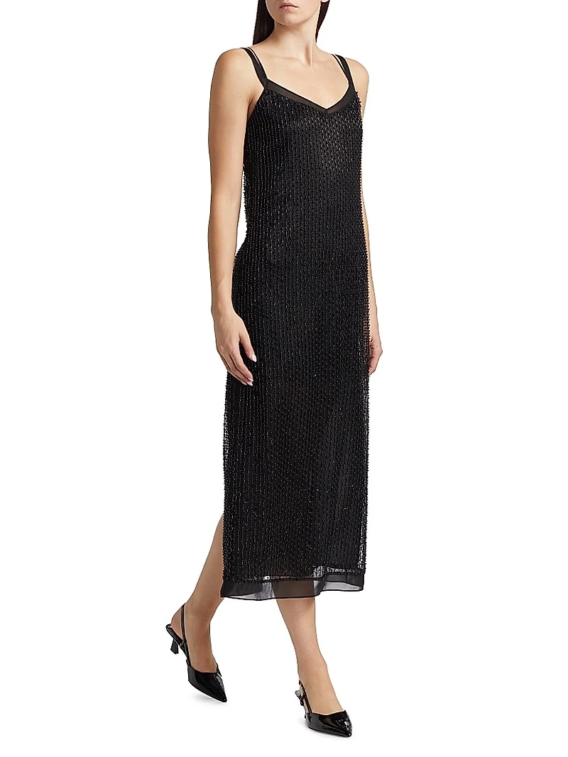 Beaded Georgette Slipdress