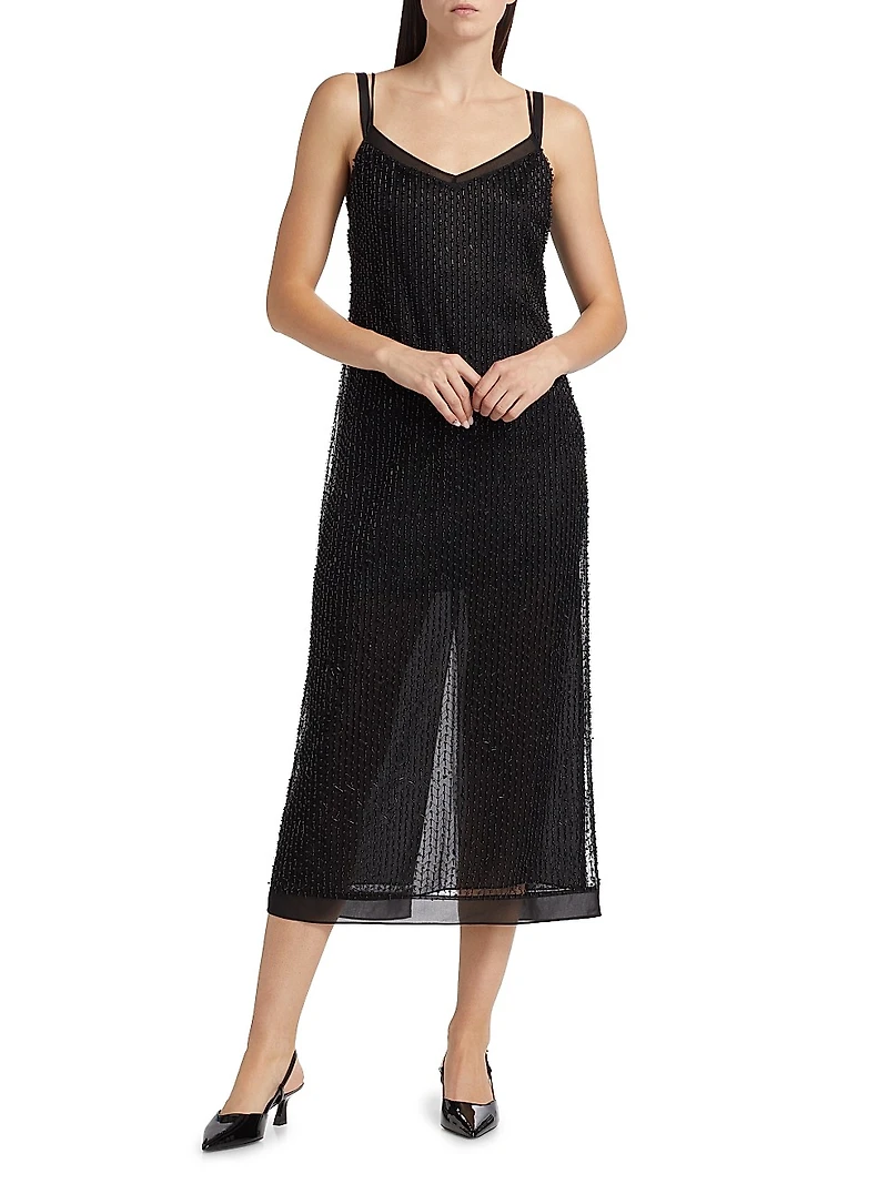 Beaded Georgette Slipdress