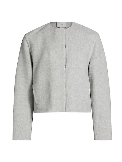Double Wool Collarless Jacket