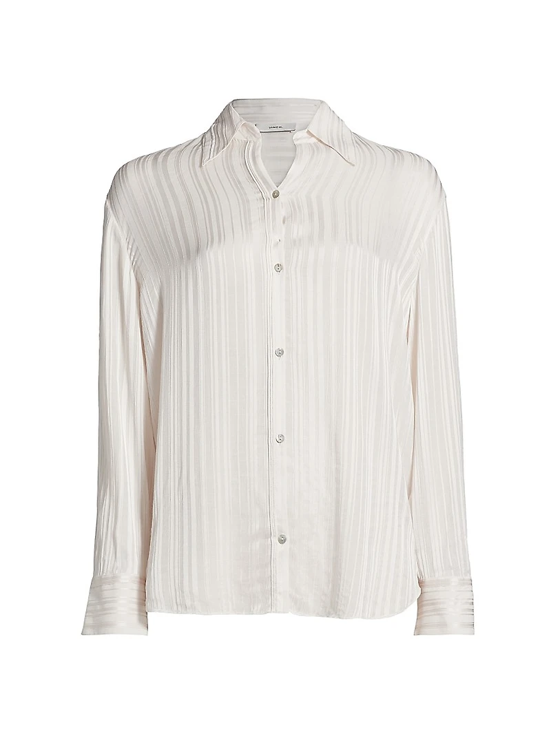 Sheer Stripe Pintuck Blouse